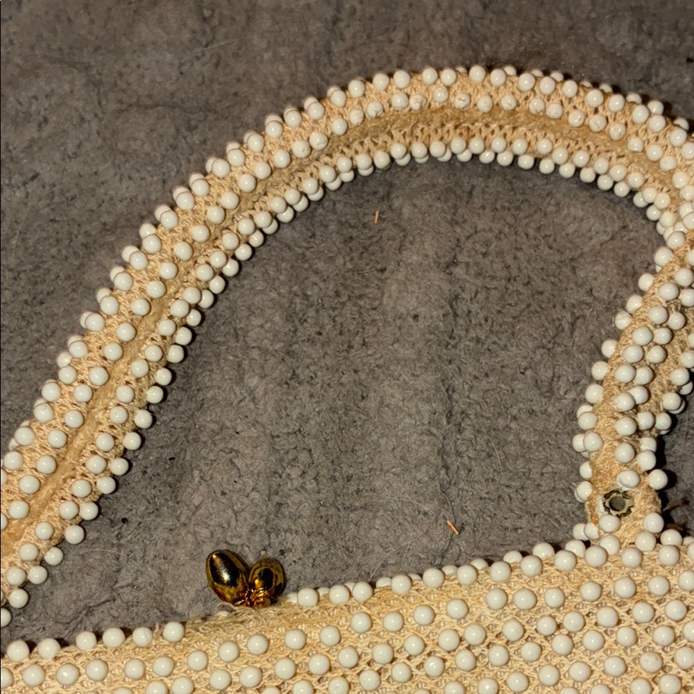 Corde’ Bead Elegant Cream Beaded Handbag - Picture 11 of 12